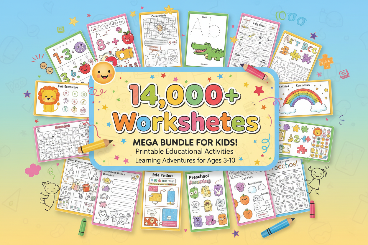 14000+ kids worksheet mega bundle
